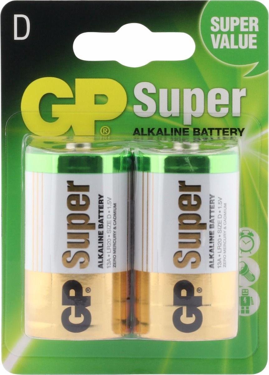 GP Super Alkaline batterijen type D - 2 stuks