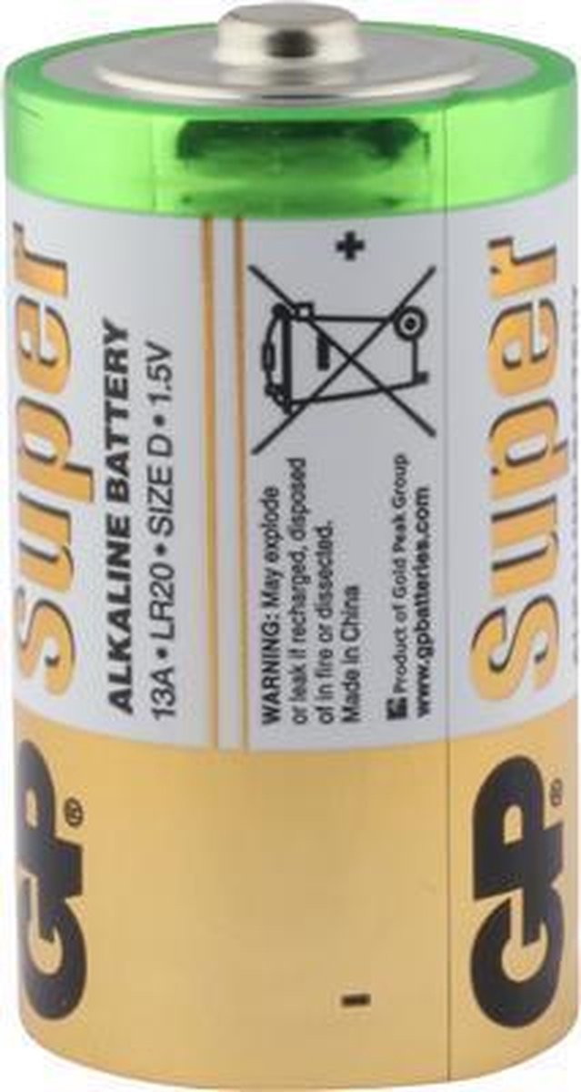 GP Super Alkaline batterijen type D - 2 stuks