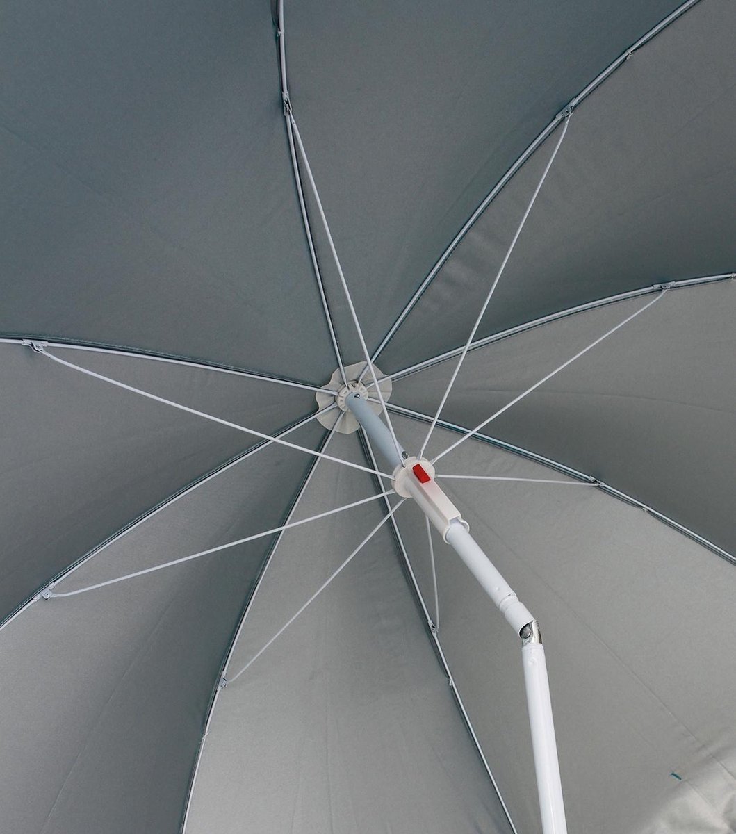 Eurotrail strandparasol 180 x 160 cm staal 2-delig - Roze