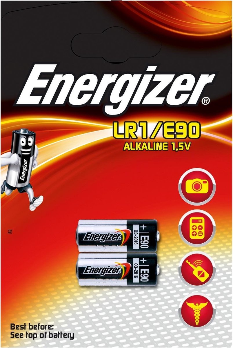 Energizer batterijen LR1/E90 Alkaline 1,5V 2 stuks