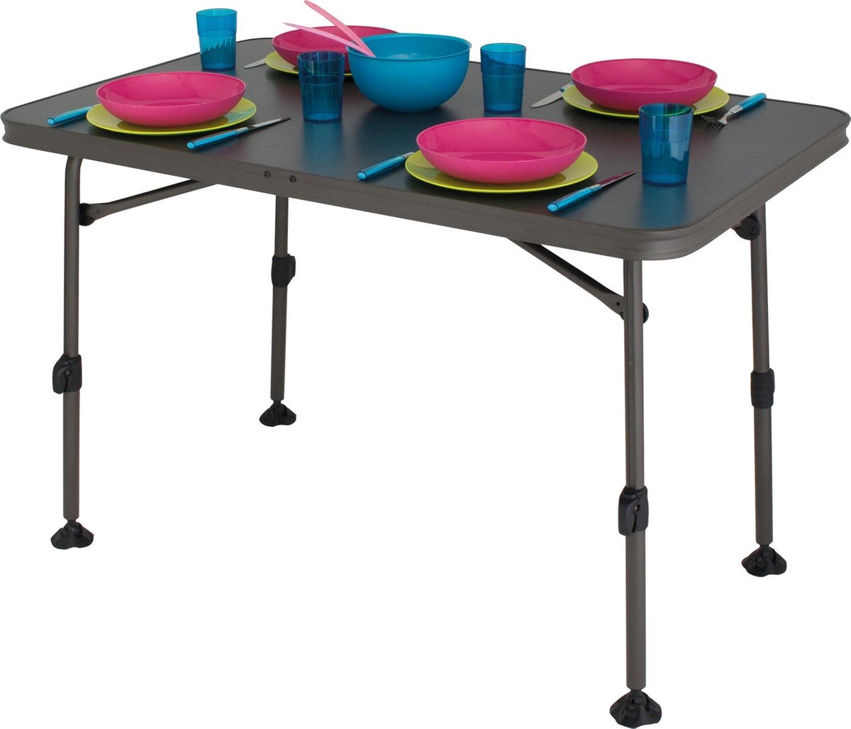 Eurotrail kampeertafel Versailles 115 x 70 x 78 cm aluminium donkergrijs