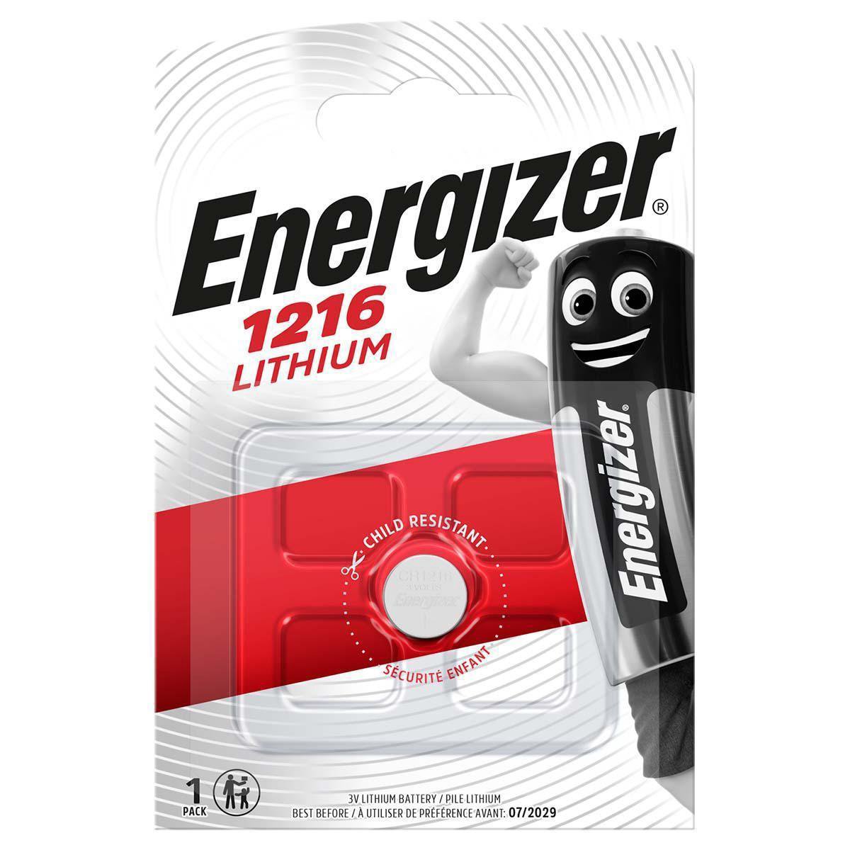 Energizer batterij knoopcel Lithium 3V CR1216 per stuk