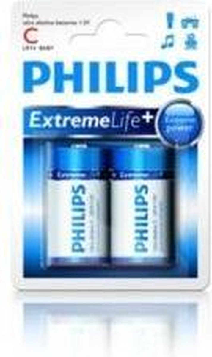 Philips batterijen C/LR14 Ultra Alkaline 2 stuks
