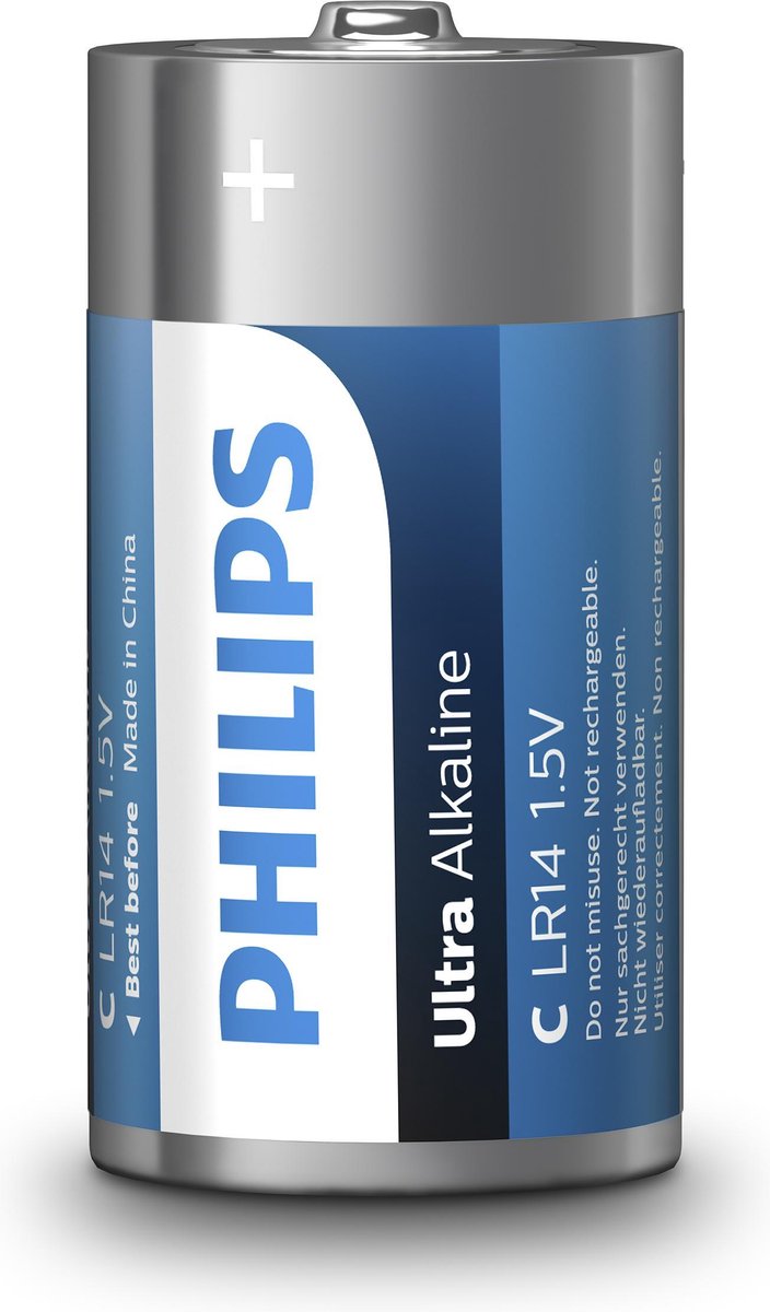 Philips batterijen C/LR14 Ultra Alkaline 2 stuks