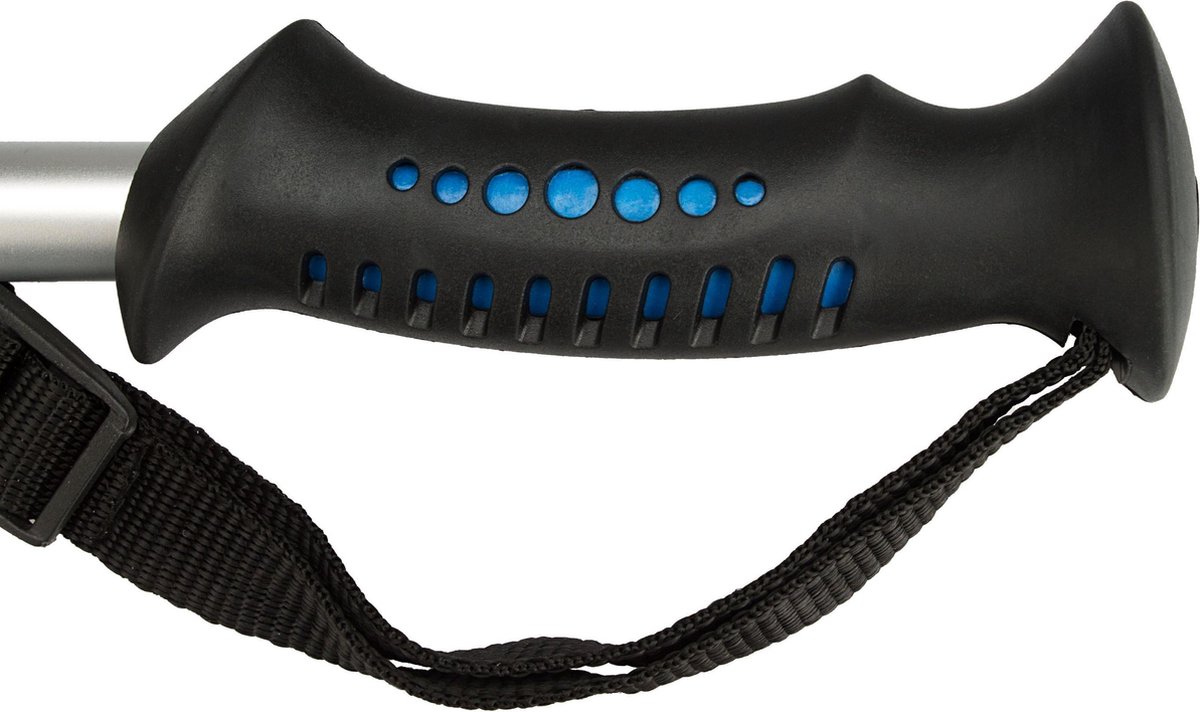 Abbey WANDELSTOKKEN VERSTELBAAR 63-135 CM ZILVER 2 STUKS - Blauw