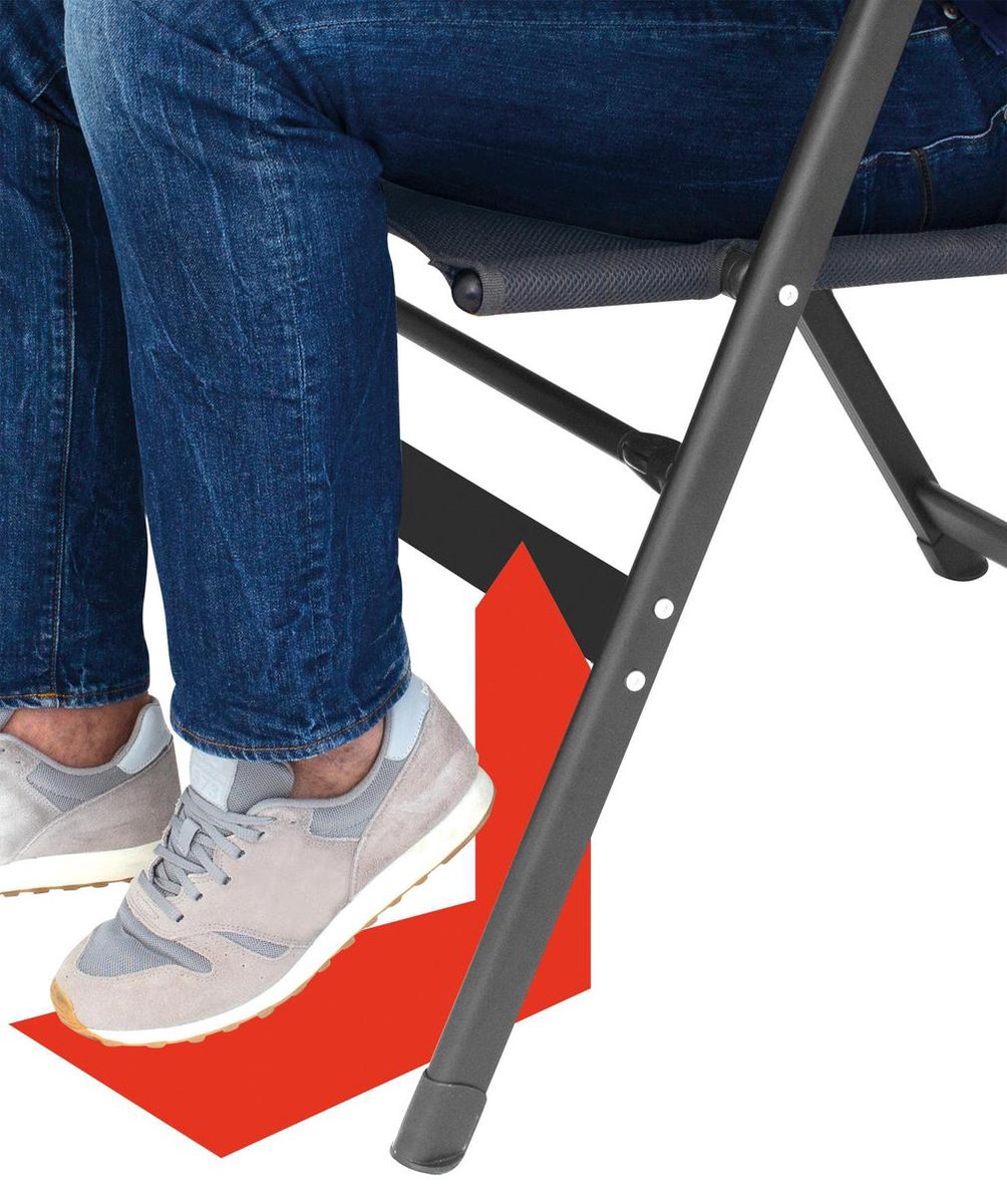 Eurotrail campingstoel Chateau 123 x 48 cm aluminium - Zwart