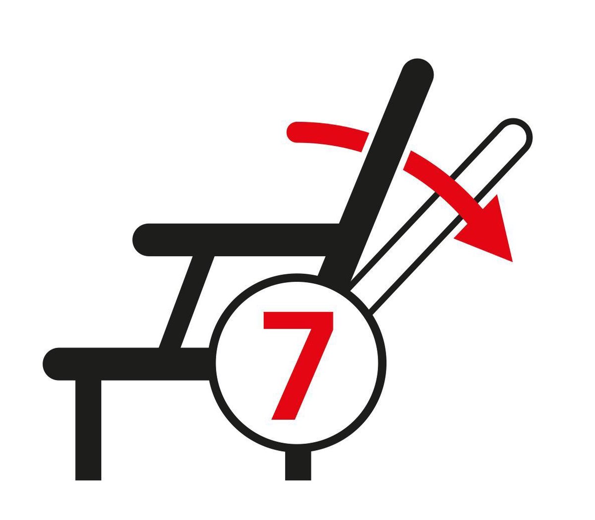 Eurotrail campingstoel Chateau 123 x 48 cm aluminium - Zwart