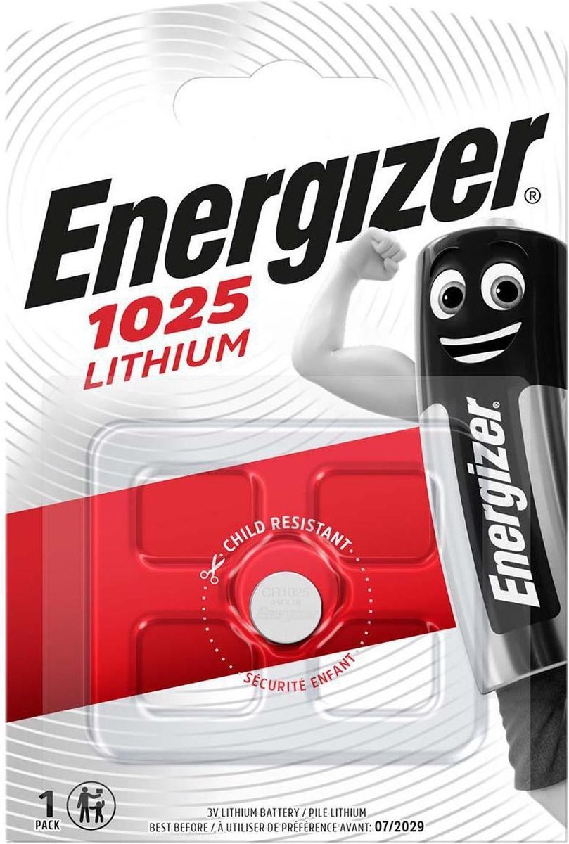 HQ Energizer batterij knoopcel Lithium 3V CR1025 per stuk