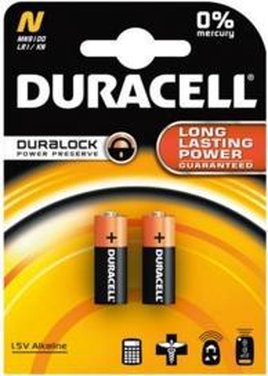 Duracell batterijen LR1 1.5V zwart/bruin 2 stuks