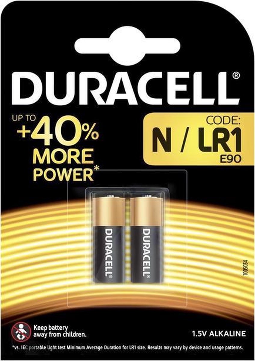 Duracell batterijen LR1 1.5V zwart/bruin 2 stuks