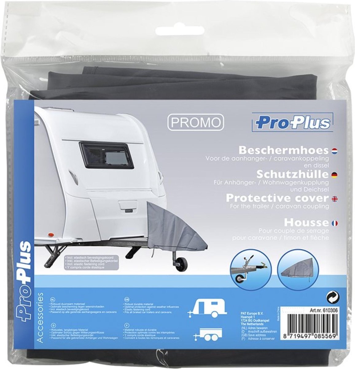 Universeel ProPlus Beschermhoes voor de aanhanger- / caravankoppeling en dissel Promo