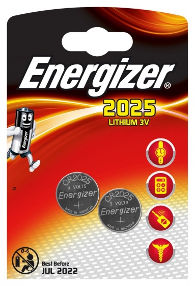 Energizer batterij knoopcel Lithium 3V CR2025 2 stuks