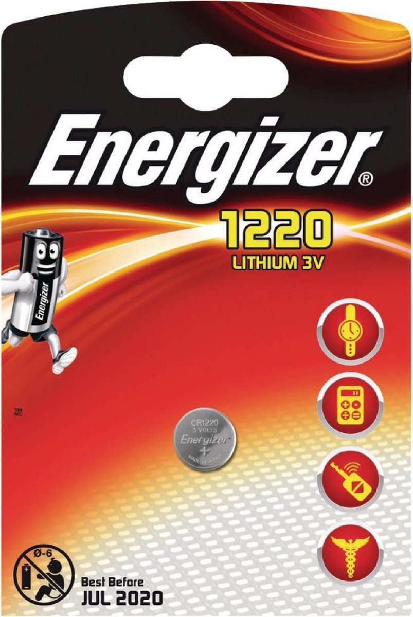 Energizer batterij knoopcel Lithium 3V CR1220 per stuk