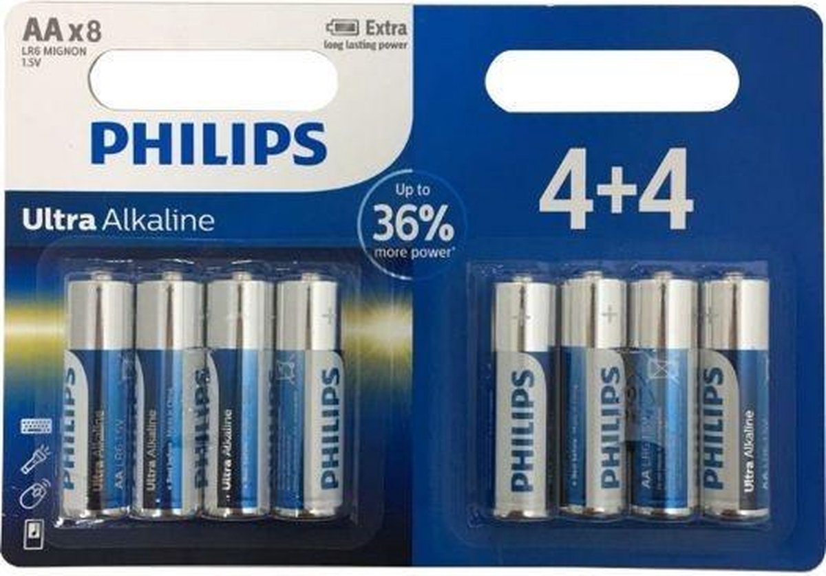 Philips Philips batterijen ultra alkaline LR6/AA 8 stuks