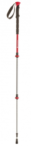 Ferrino wandelstok Batura 62-135 cm zilver/rood per paar