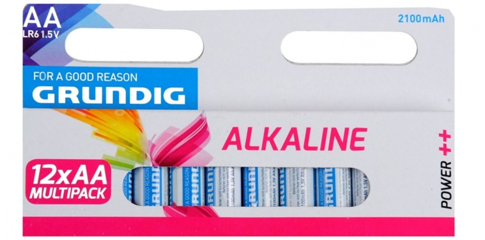 Grundig batterijen alkaline LR6 AA 2100 mAh 12 stuks