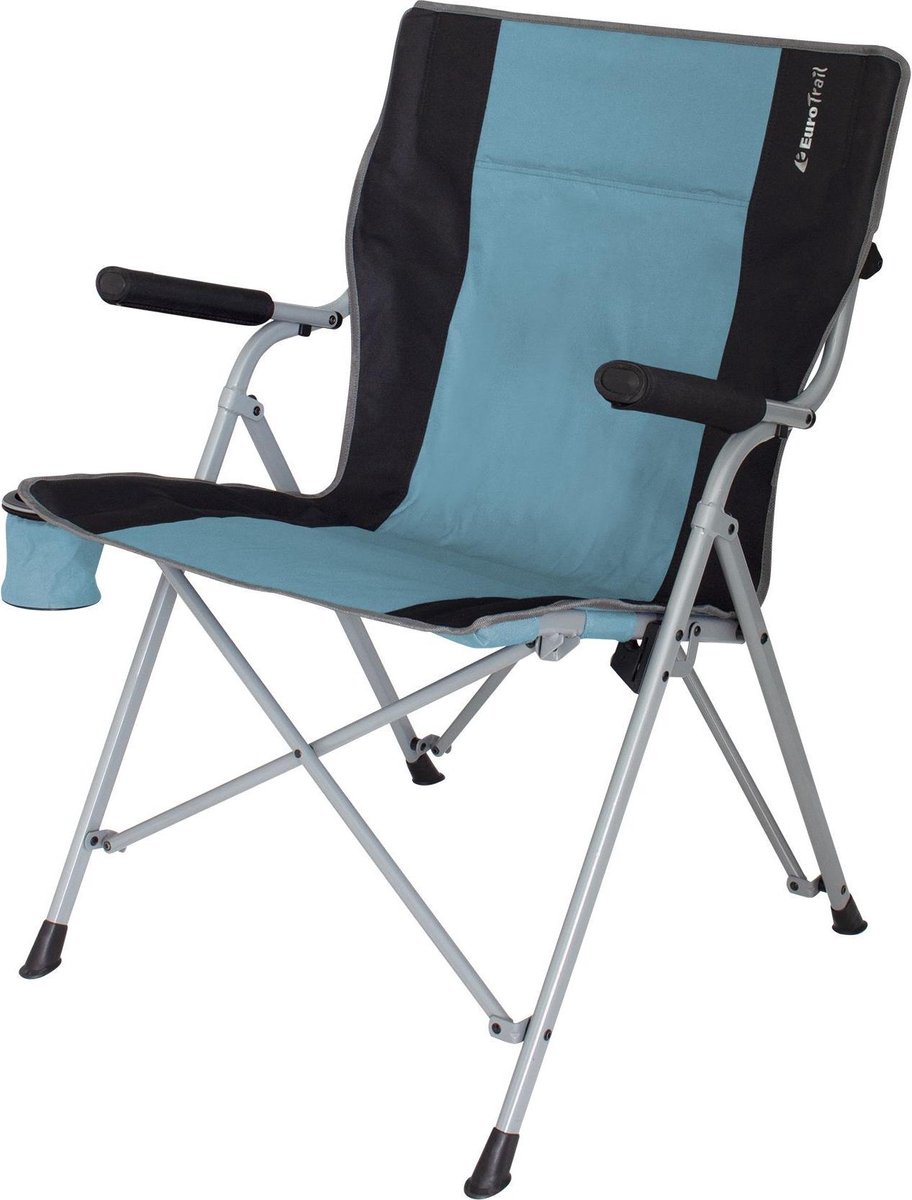 Eurotrail vouwstoel Arras 64 x 91 cm staal/polyester blauw/zwart
