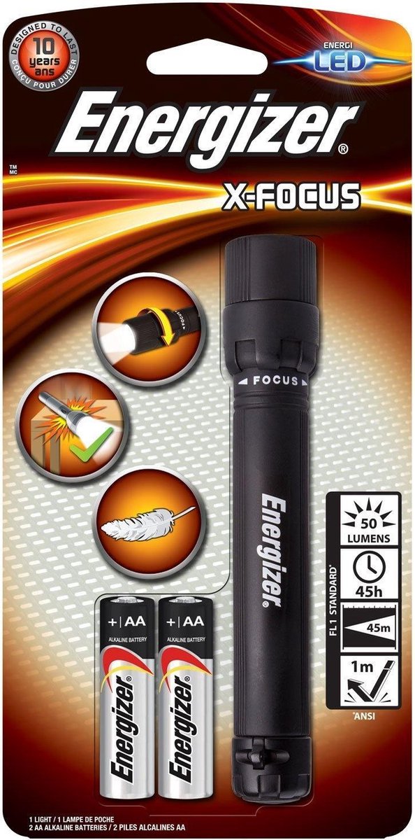 Energizer zaklamp X-Focus 16 cm - Zwart