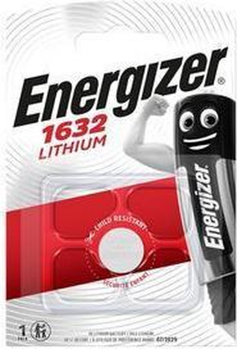 Energizer batterij knoopcel Lithium 3V CR1632 per stuk