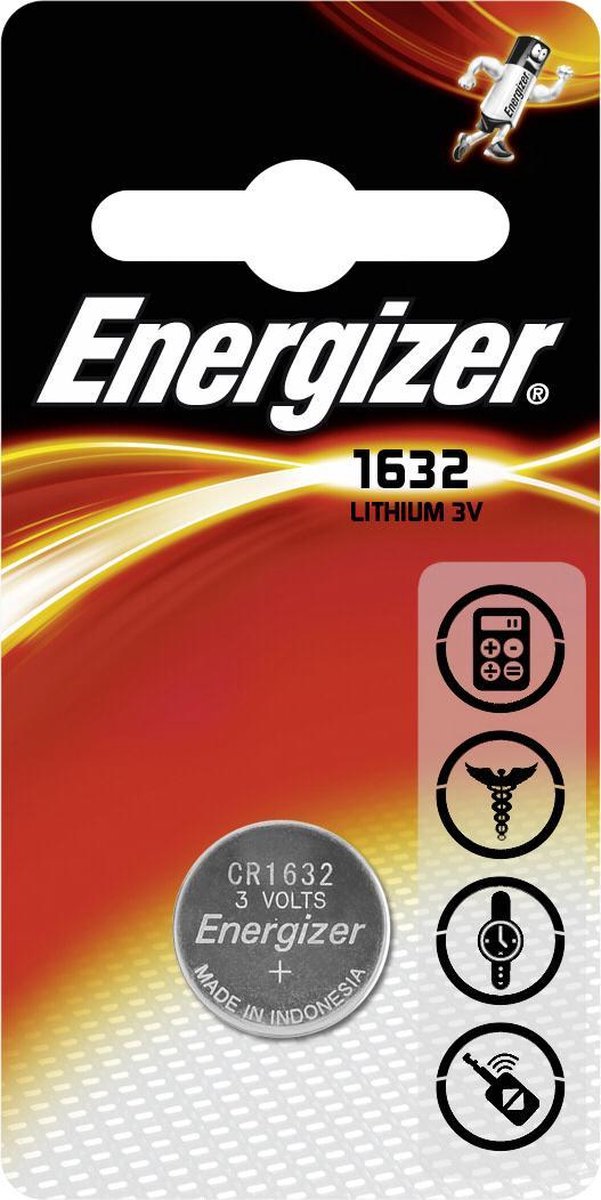 Energizer batterij knoopcel Lithium 3V CR1632 per stuk