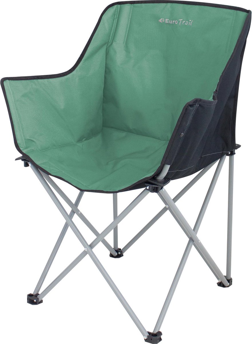 Eurotrail campingstoel Kampala 86 x 45 x 45 cm staal - Groen