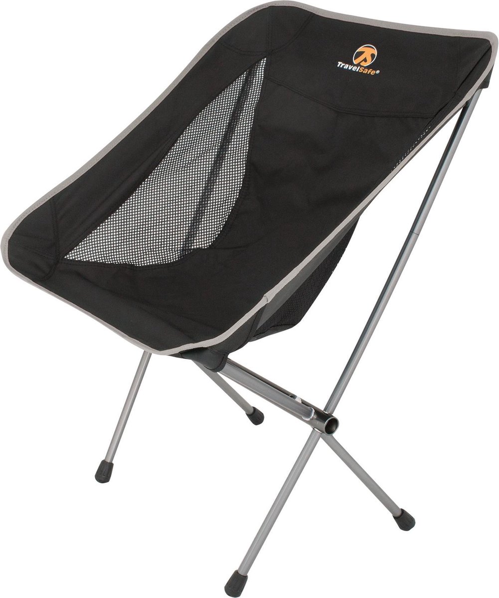 Eurotrail TravelSafe campingstoel Calais 49 x 25 x 64 cm aluminium - Zwart