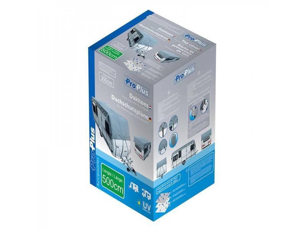 PROPLUS caravan- en camperdakhoes 500 x 300 cm - Grijs