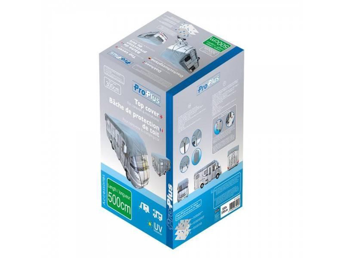 PROPLUS caravan- en camperdakhoes 500 x 300 cm - Grijs