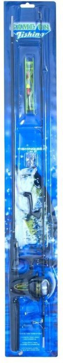 Game On Fishing werphengel set donkerblauw 155 cm - Zwart