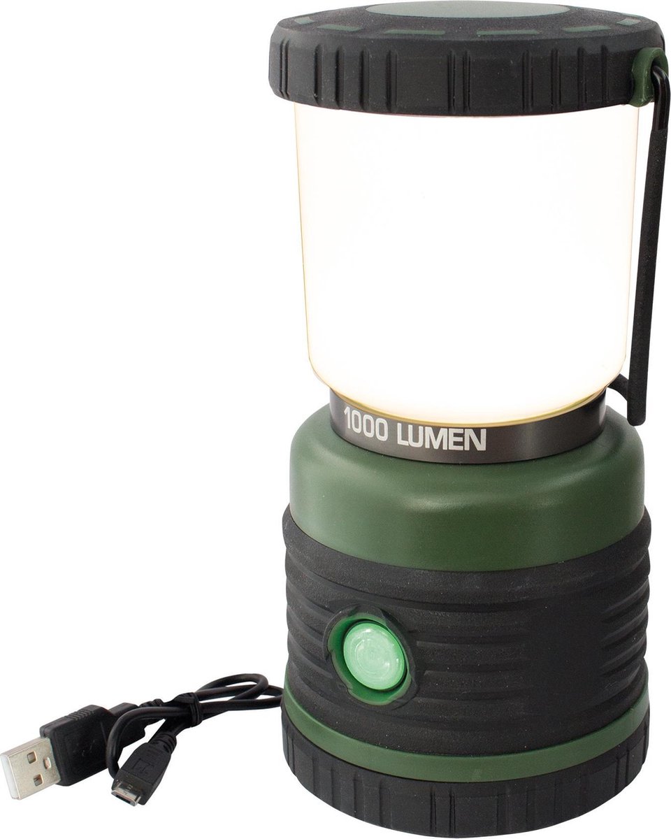 Eurotrail campinglamp Leon 19 x 10 cm ABS zwart/groen