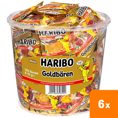 HARIBO -beren - 6x 100 Mini zakjes - Goud