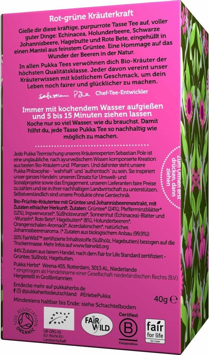 Pukka - Wonder Berry Green - 20 zakjes