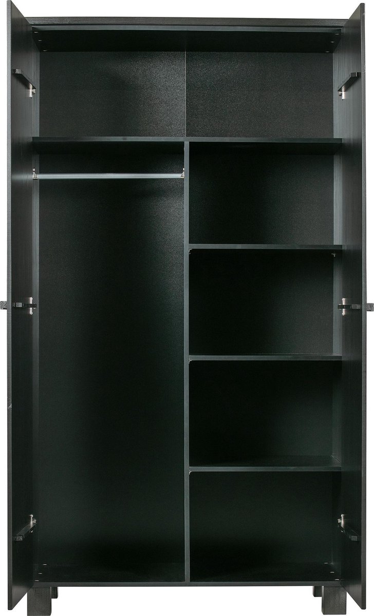 Woood Kast 2-deurs Dennis Geborsteld - Zwart