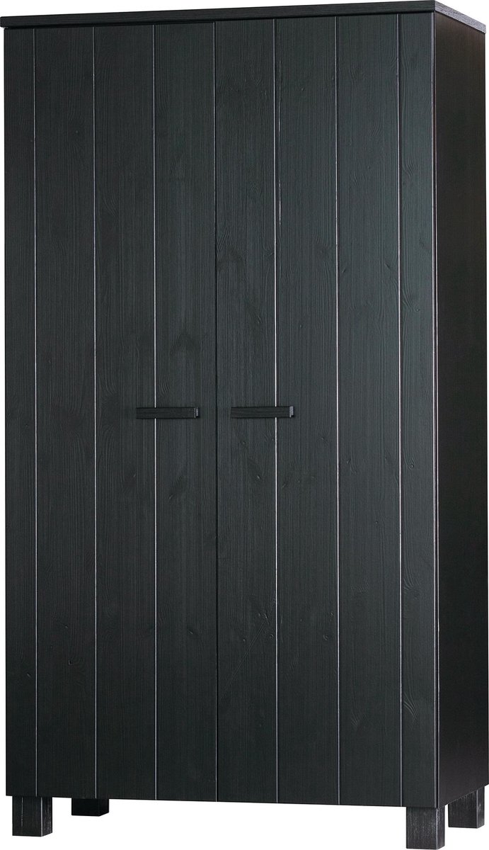 Woood Kast 2-deurs Dennis Geborsteld - Zwart