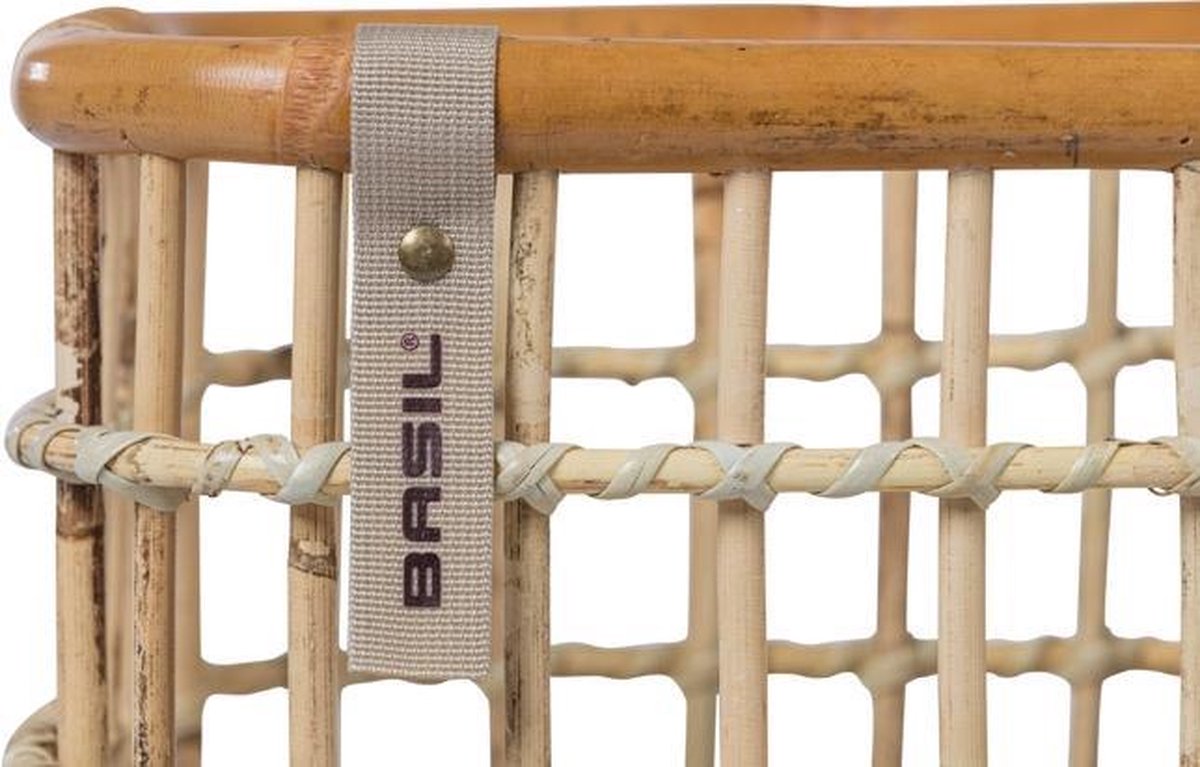 Basil Rotan fietsmand Green Life - Medium - Voorop Natural - Groen