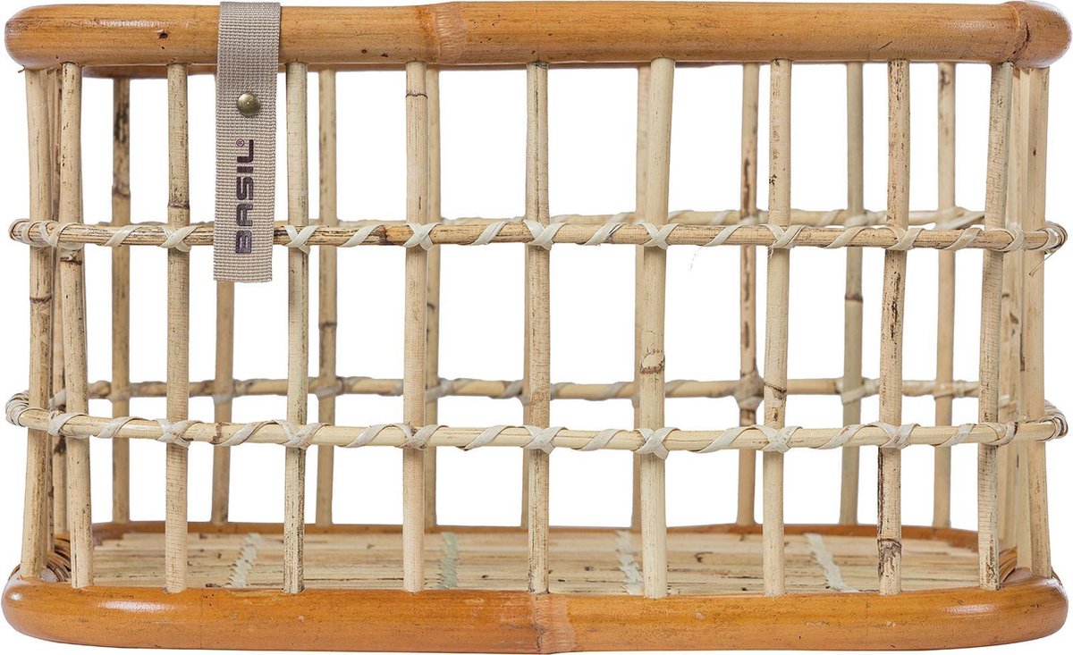 Basil Rotan fietsmand Green Life - large - voorop - natural - Groen