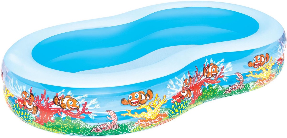 Bestway Familiezwembad Seaworld 262 x 157 cm - Blauw