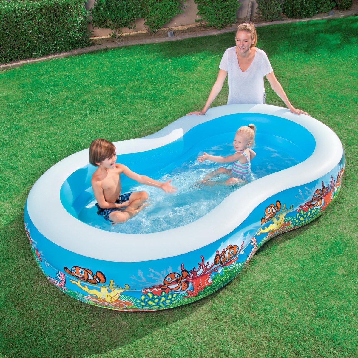 Bestway Familiezwembad Seaworld 262 x 157 cm - Blauw