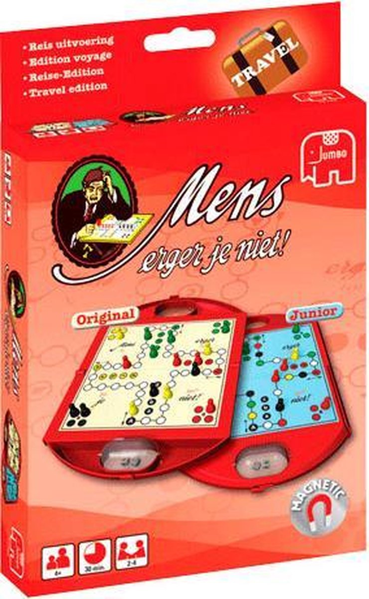 Jumbo Reisspel Mens Erger Je Niet NL/FR - Rood