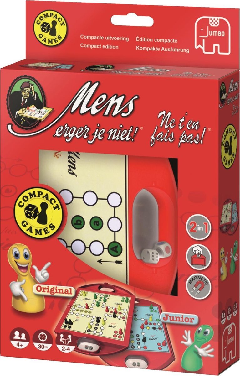 Jumbo Reisspel Mens Erger Je Niet NL/FR - Rood