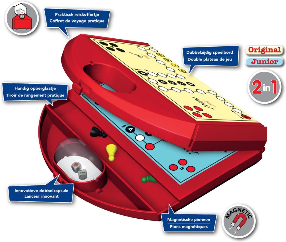 Jumbo Reisspel Mens Erger Je Niet NL/FR - Rood