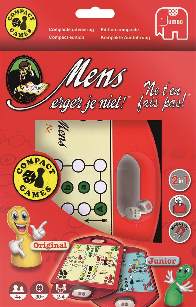 Jumbo Reisspel Mens Erger Je Niet NL/FR - Rood