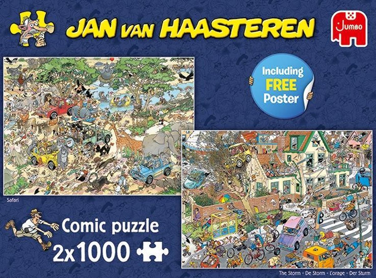 Jumbo Puzzel Jan Van Haasteren Safari & Storm 2x1000 Stukjes