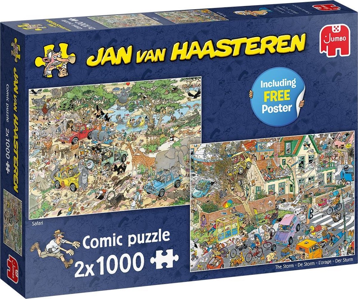 Jumbo Puzzel Jan Van Haasteren Safari & Storm 2x1000 Stukjes