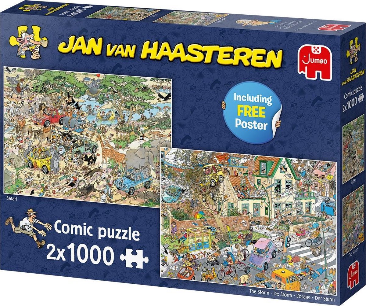 Jumbo Puzzel Jan Van Haasteren Safari & Storm 2x1000 Stukjes