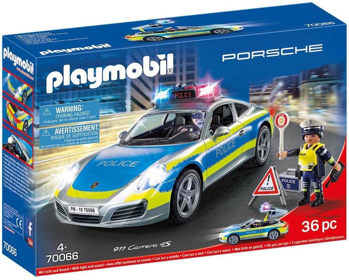 Playmobil 70066 Porsche 911 Carrera 4S Politie - Blanco