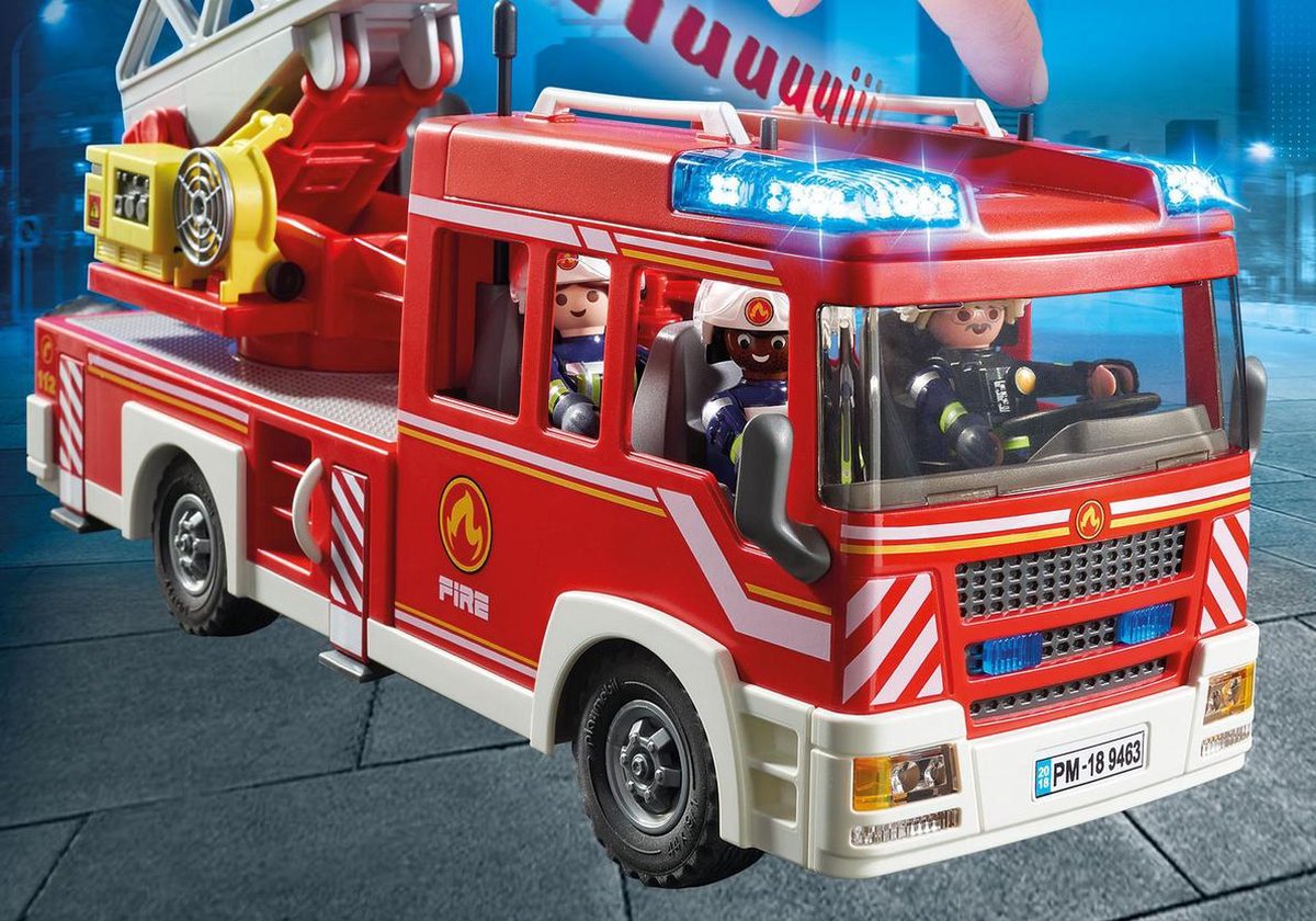 Playmobil 9463 Brandweer Ladderwagen - Rood