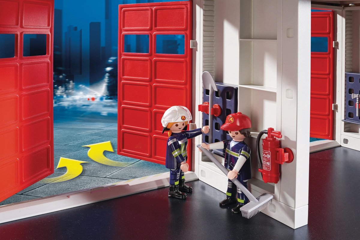 Playmobil Plamobil 9462 Grote Brandweerkazerne Met Helikopter
