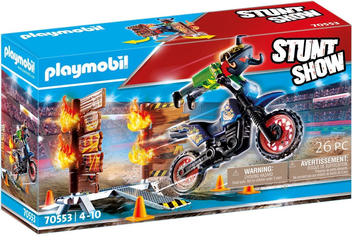 Playmobil 70553 Stuntshow Motor Met Vuurmuur