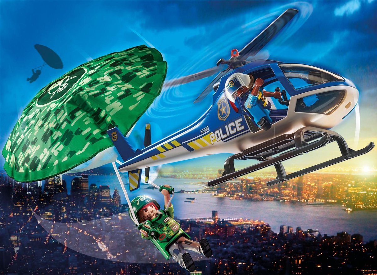 Playmobil 70569 Politiehelikopter: Parachute- Achtervolging